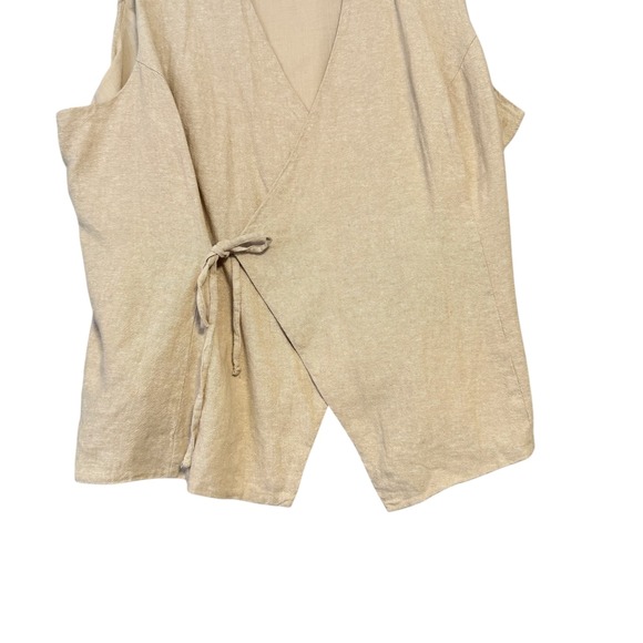 Old Navy | Linen Blend Side Tie Wrap Vest Size XXL - Picture 4 of 13